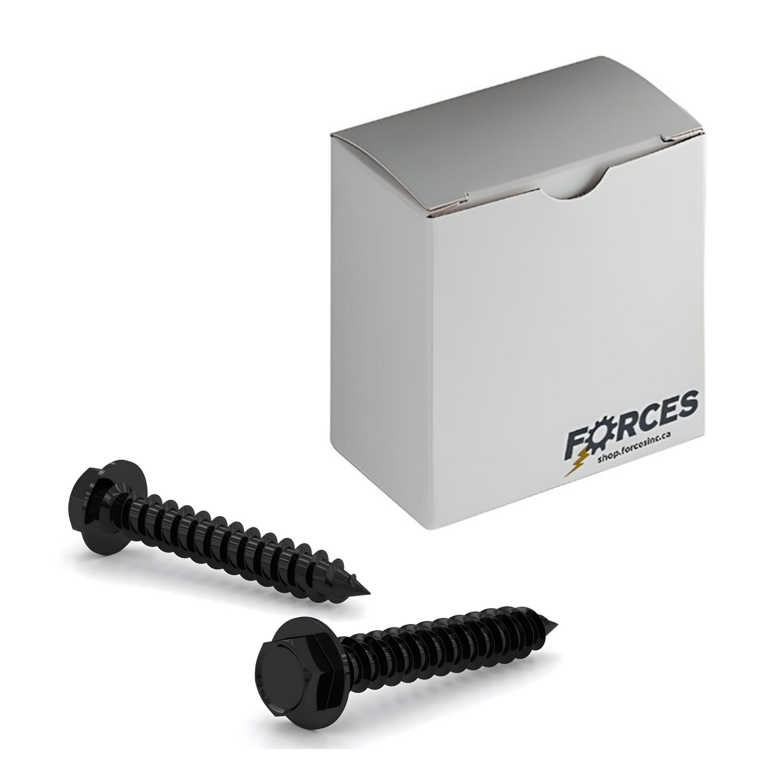 #10 x 3/4" Metal Screw Hex Washer Head Hex Drive Type A Point - Steel Rustproof Black