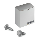 #8 x 1/2" Metal Screw Hex Washer Head Hex Drive #2 Self-Drilling Point - Steel Silver RUSPERT