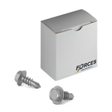 #12 x 2" Metal Screw Hex Washer Head Hex Drive #3 Self-Drilling Point - Steel Silver RUSPERT