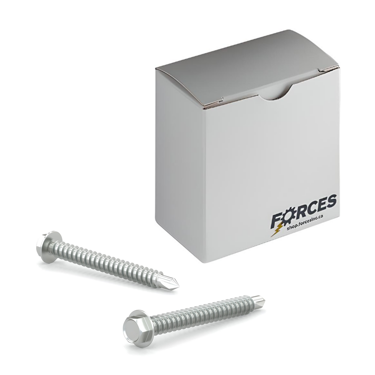 #8 x 1" Metal Screw Hex Washer Head Hex Drive Self-Drilling Point - Zinc