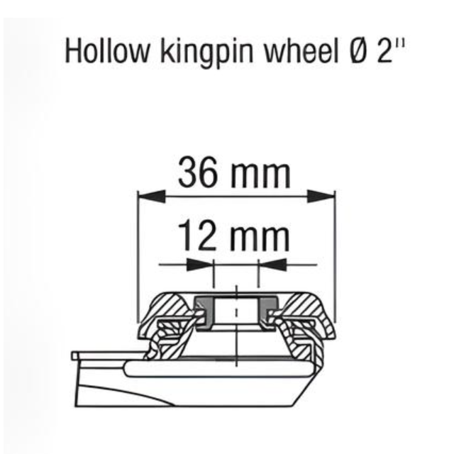 Neoprene Black Bolt Hole Caster 2" x 1" Swivel Total Lock Brake (TB) 125 lbs Precision Ball Bearing P7/7K