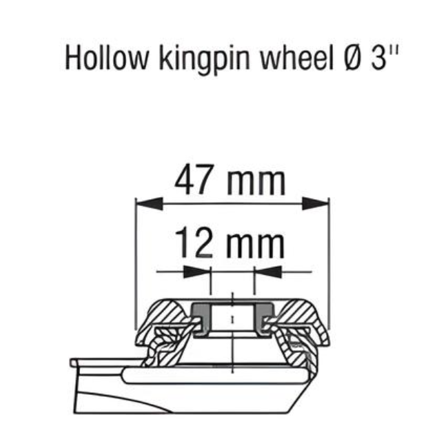 Neoprene Black Bolt Hole Caster 3" x 1" Swivel Total Lock Brake (TB) 175 lbs Precision Ball Bearing P7/7K