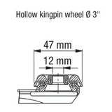 Neoprene Black Bolt Hole Caster 3" x 1" Swivel Total Lock Brake (TB) 175 lbs Precision Ball Bearing P7/7K