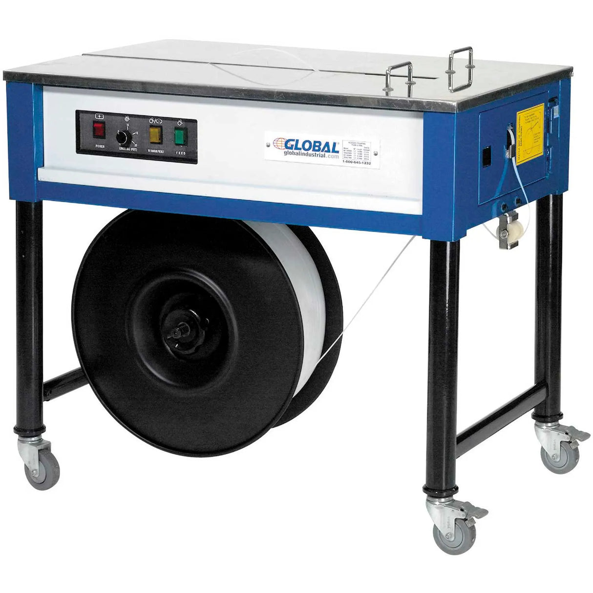 Global Industrial™ Polypropylene Strapping Machine w/ 1 Free Strapping Roll, Blue