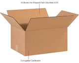 Global Industrial™ Cardboard Corrugated Boxes, 16"L x 12"W x 8"H, Kraft - Pkg Qty 25