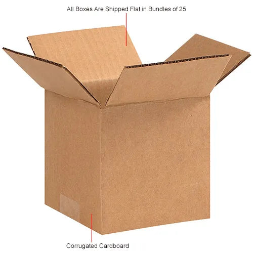 Global Industrial™ Cube Cardboard Corrugated Boxes, 5"L x 5"W x 5"H, Kraft - Pkg Qty 25