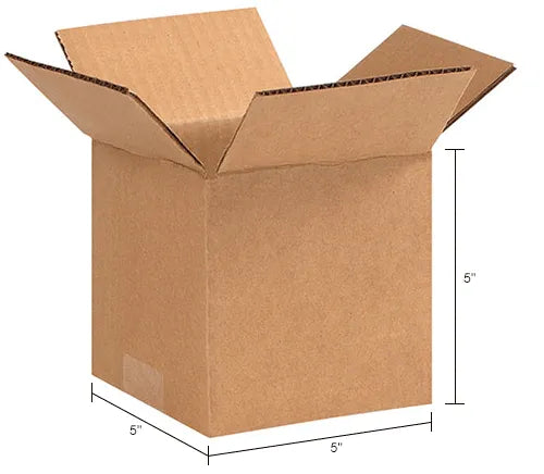 Global Industrial™ Cube Cardboard Corrugated Boxes, 5"L x 5"W x 5"H, Kraft - Pkg Qty 25