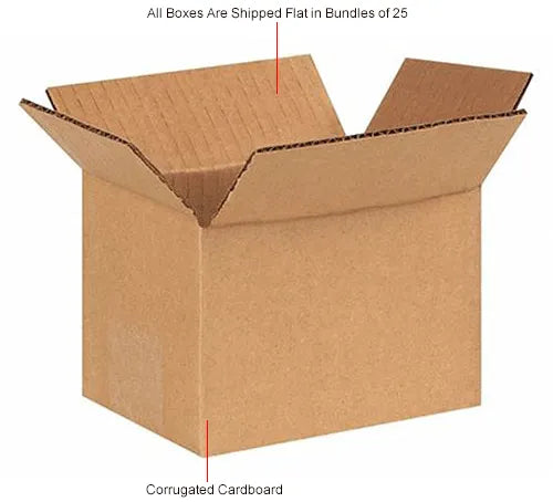 Global Industrial™ Cardboard Corrugated Boxes, 6"L x 4"W x 4"H, Kraft - Pkg Qty 25