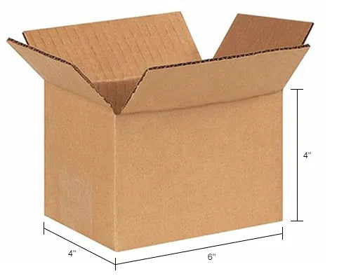 Global Industrial™ Cardboard Corrugated Boxes, 6"L x 4"W x 4"H, Kraft - Pkg Qty 25