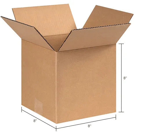 Global Industrial™ Cube Cardboard Corrugated Boxes, 8"L x 8"W x 8"H, Kraft - Pkg Qty 25