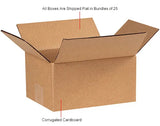 Global Industrial™ Cardboard Corrugated Boxes, 8"L x 6"W x 4"H, Kraft - Pkg Qty 25