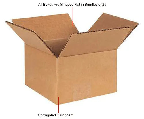 Global Industrial™ Cardboard Corrugated Boxes, 6"L x 6"W x 4"H, Kraft - Pkg Qty 25