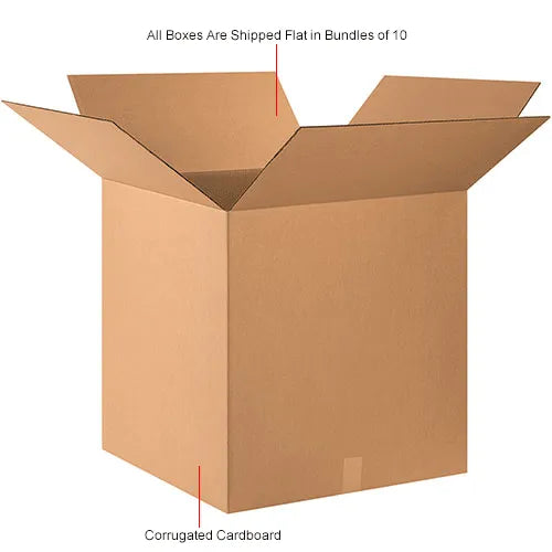 Global Industrial™ Cube Cardboard Corrugated Boxes, 24"L x 24"W x 24"H, Kraft - Pkg Qty 10