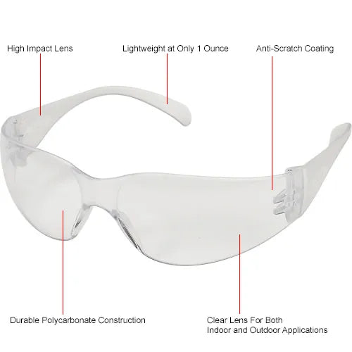 3M™ Virtua Safety Glasses, 11228-00000-100, Clear Uncoated Lens