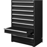 Global Industrial™ Modular Drawer Cabinet, 9 Drawers, w/Lock, 36"W x 24"D x 57"H, Black