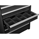 Global Industrial™ Modular Drawer Cabinet, 9 Drawers, w/Lock, 36"W x 24"D x 57"H, Black