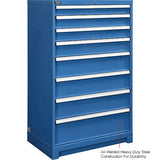 Global Industrial™ Modular Drawer Cabinet, 8 Drawers, w/Lock, 36"Wx24"Dx57"H, Blue