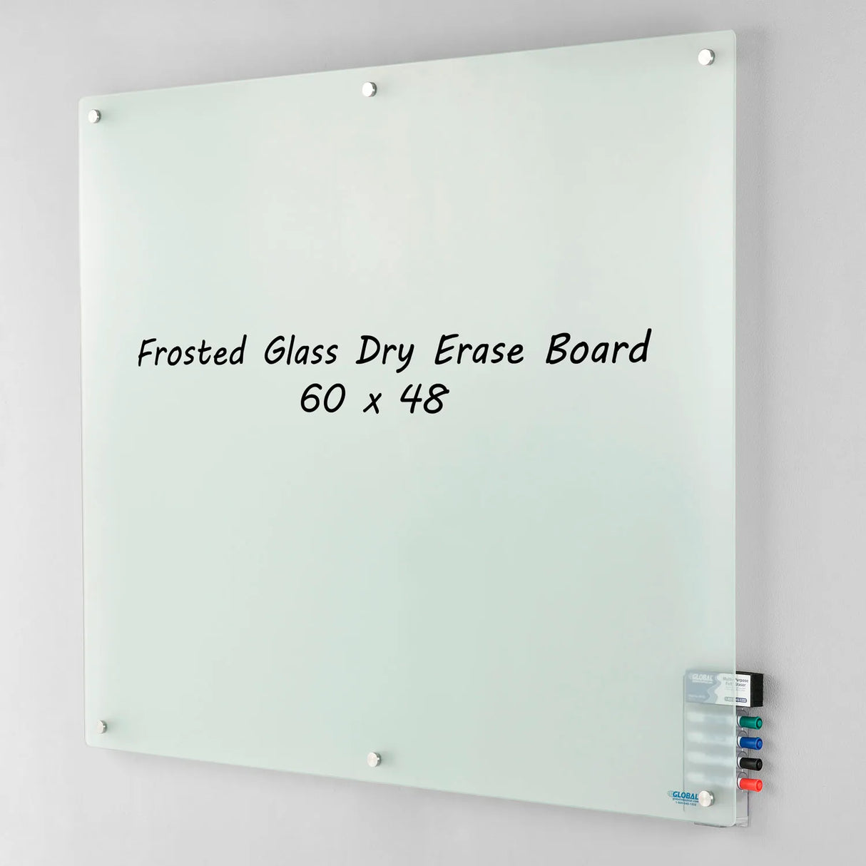 Global Industrial™ Frosted Glass Dry Erase Board, 60"W x 48"H