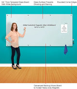 Global Industrial™ Magnetic Glass Whiteboard, 96"W x 48"H