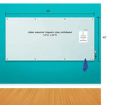 Global Industrial™ Magnetic Glass Whiteboard, 96"W x 48"H