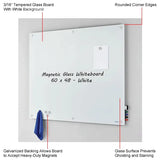 Global Industrial™ Magnetic Glass Whiteboard, 60"W x 48"H