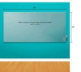 Global Industrial™ Frosted Glass Dry Erase Board, 96"W x 48"H