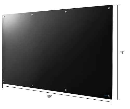 Global Industrial™ Magnetic Glass Dry Erase Board - 96"W x 48"H - Black