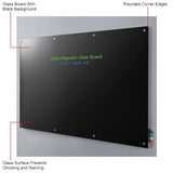 Global Industrial™ Magnetic Glass Dry Erase Board - 96"W x 48"H - Black