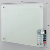 Global Industrial™ Frosted Glass Dry Erase Board, 36"W x 24"H