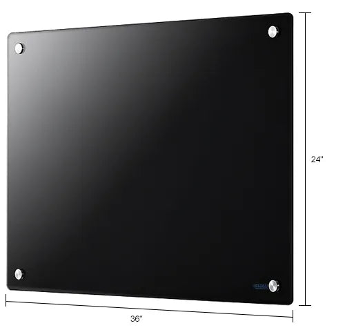 Global Industrial™ Magnetic Glass Dry Erase Board - 36"W x 24"H - Black