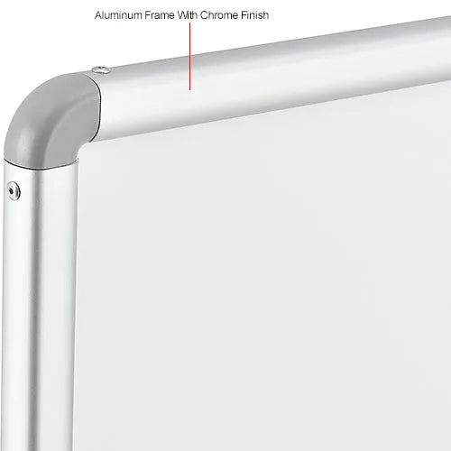 Global Industrial™ Mobile Reversible Whiteboard - 48"W x 36"H - Steel - Silver Frame