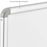 Global Industrial™ Mobile Reversible Whiteboard with Silver Frame, 72"W x 48"H