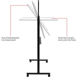 Global Industrial™ Mobile Reversible Whiteboard - 48"W x 36"H - Steel - Black Frame