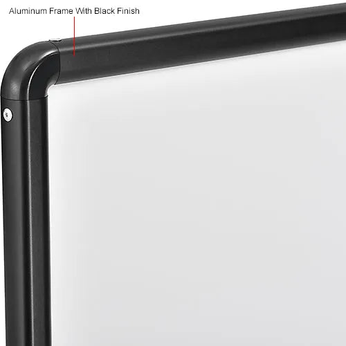 Global Industrial™ Mobile Reversible Whiteboard - 48"W x 36"H - Steel - Black Frame