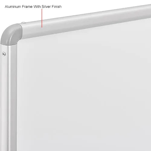 Global Industrial™ Mobile Reversible Magnetic Whiteboard - 24"W x 36"H - Steel - Silver Frame