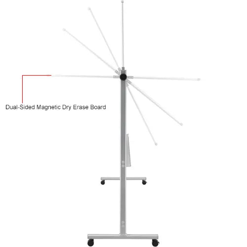 Global Industrial™ Mobile Reversible Whiteboard - 96"W x 48"H - Porcelain - Silver Frame