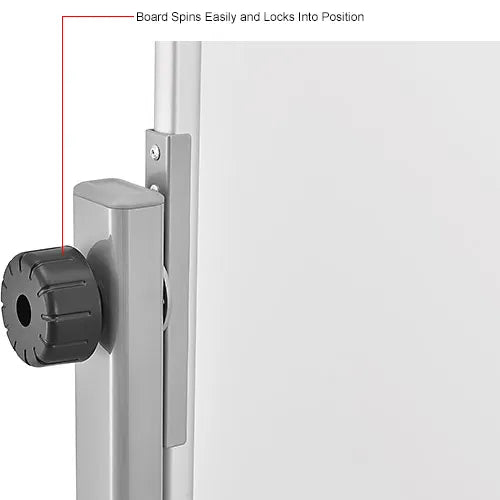 Global Industrial™ Mobile Reversible Magnetic Whiteboard - 36"W X 24"H - Steel - SIlver Frame