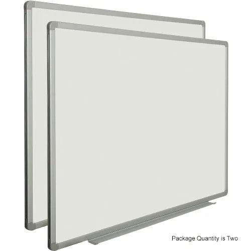 Global Industrial™ Porcelain Dry Erase Whiteboard - 48 x 36 - Pack of 2