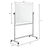 Global Industrial™ Mobile Reversible Whiteboard - 48"W x 36"H - Porcelain - Silver Frame