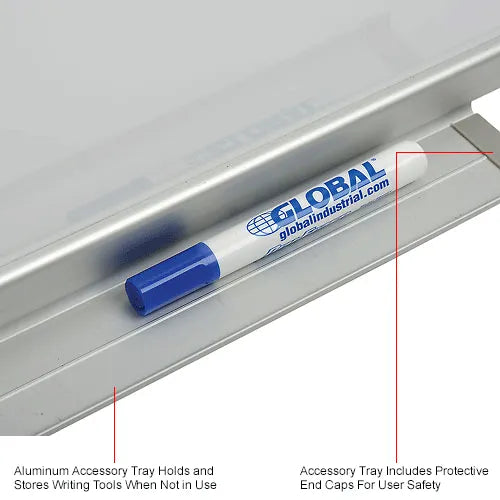 Global Industrial™ Magnetic Whiteboard - 48"W x 36"H - Steel Surface