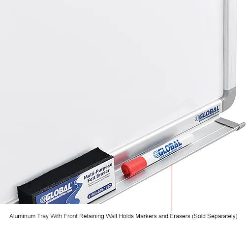 Global Industrial™ Magnetic Whiteboard - 60"W x 48"H - Steel Surface - Pack of 2