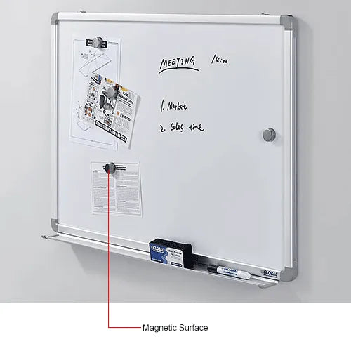 Global Industrial™ Magnetic Whiteboard - 36"W x 24"H - Steel Surface