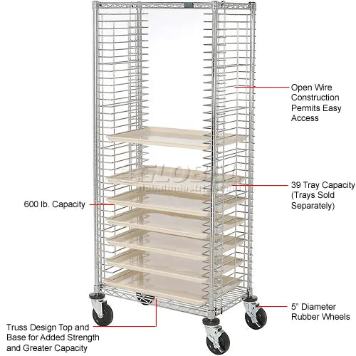 Nexel® Side Load Wire Tray Truck with 39 Tray Capacity