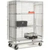 Dolly Base Security Truck, Chrome, 24"W x 60"L x 70"H, Rubber, 2 Swivel, 2 Rigid Casters