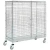 Wire Security Truck, Chrome, 24"W x 48"L x 69"H, Polyurethane, 4 Swivel Casters