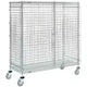 Wire Security Truck, Chrome, 24"W x 48"L x 69"H, Polyurethane, 4 Swivel Casters