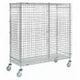 Wire Security Truck, Chrome, 24"W x 48"L x 69"H, Polyurethane, 4 Swivel Casters