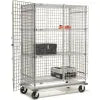 Dolly Base Security Truck, Chrome, 18"W x 48"L x 70"H, Rubber, 2 Swivel, 2 Rigid Casters