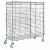 Wire Security Truck, Chrome, 24"W x 36"L x 69"H, Polyurethane, 4 Swivel Casters