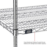 Nexel® 4 Shelf Truck, Chrome, 60"W x 24"D x 69"H, Polyurethane Stem Casters, 4 Swivel